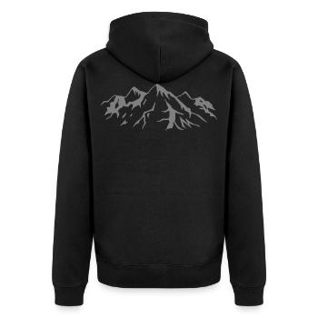 Mountain Hiking Mountains Mountaineering Mountains Hike - Unisex Premium Organic Zip Hoodie - black - Back - Nico (187cm)