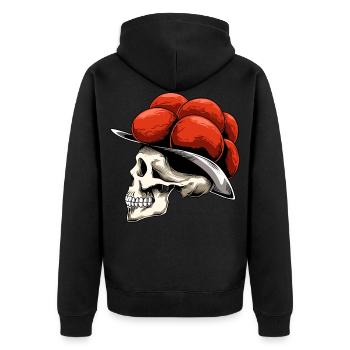Bollenhut Skull Black Forest for a - Unisex Premium Organic Zip Hoodie - black - Back - Nico (187cm)