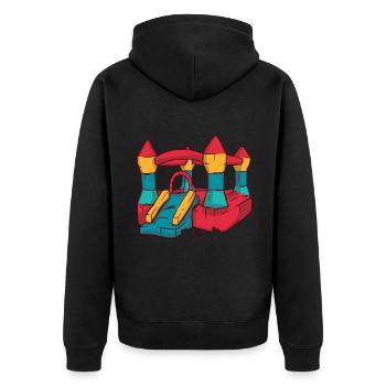 Bouncy Castle Children's Birthday Party Party Play Fun - Unisex Premium Organic Zip Hoodie - black - Back - Nico (187cm)