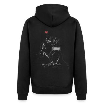 Pit Bull Dog Lover Dog Dog Fighting Dog Love - Unisex Premium Organic Zip Hoodie - black - Back - Nico (187cm)