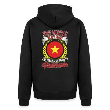 Les voix Dans Ma tête Le Vietnam - Veste à capuche bio Premium Unisexe - noir - Dos - Nico (187cm)
