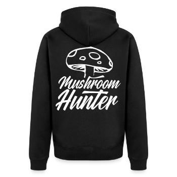Mushroom Hunters Collect Mushroom mushroom mushroom mushroom pickers - Unisex Premium Organic Zip Hoodie - black - Back - Nico (187cm)