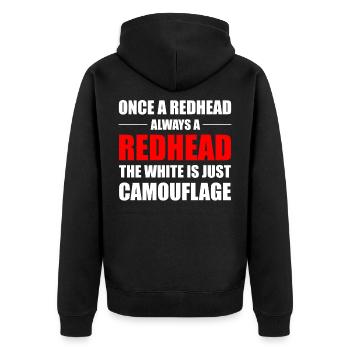 Redhead Hair Quote Funny Humour Saying - Unisex Premium Organic Zip Hoodie - black - Back - Nico (187cm)