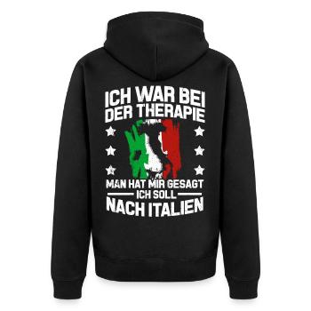 Italien Venedig Fußball Geschenk für Italiener Rom - Unisex Premium Bio Zip Hoodie - Schwarz - Hinten - Nico (187cm)