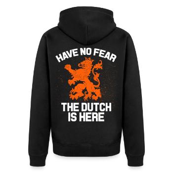 Netherlands Tshirt Holland Amsterdam Gift Flag - Unisex Premium Organic Zip Hoodie - black - Back - Nico (187cm)
