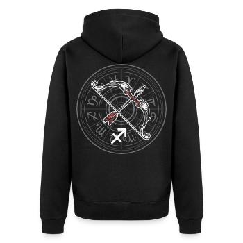 Signe du Zodiaque Sagittaire d’anniversaire Cadeau Idée - Veste à capuche bio Premium Unisexe - noir - Dos - Nico (187cm)