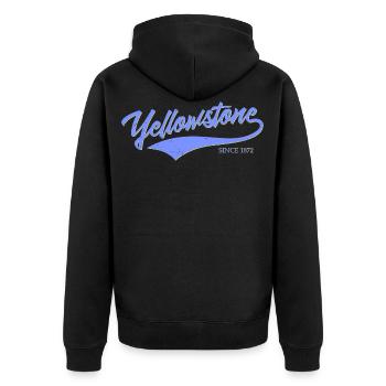 Yellowstone Swoosh Vintage - Veste à capuche bio Premium Unisexe - noir - Dos - Nico (187cm)
