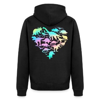 Coeur de dinosaur - Veste à capuche bio Premium Unisexe - noir - Dos - Nico (187cm)