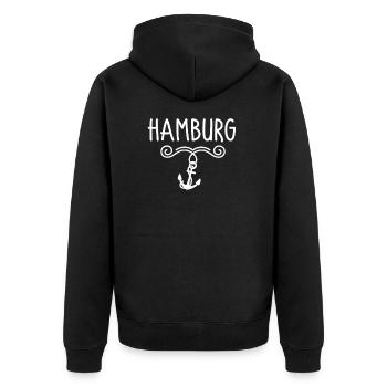 Hambourg - Veste à capuche bio Premium Unisexe - noir - Dos - Nico (187cm)