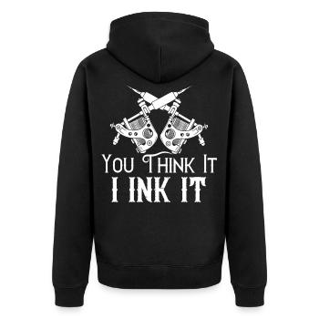 Tattoo Tattoo Tattoo Machine Tattoo Machine - Unisex Premium Organic Zip Hoodie - black - Back - Nico (187cm)