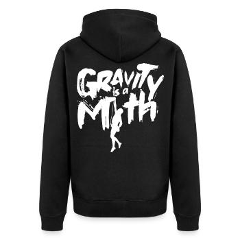 La gravité est un mythique escalade grimpeur - Veste à capuche bio Premium Unisexe - noir - Dos - Nico (187cm)