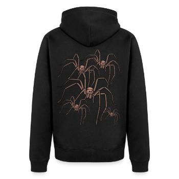 Spinne Spinnen Spinnenphobie Panik Phobie - Unisex Premium Bio Zip Hoodie - Schwarz - Hinten - Nico (187cm)
