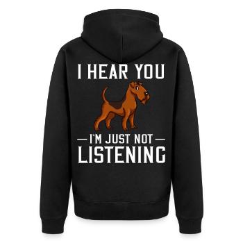 Airedale Terrier chien chiots propriétaire amoureux - Veste à capuche bio Premium Unisexe - noir - Dos - Nico (187cm)
