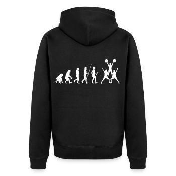 Cheerleader - Unisex Premium Bio Zip Hoodie - Schwarz - Hinten - Nico (187cm)