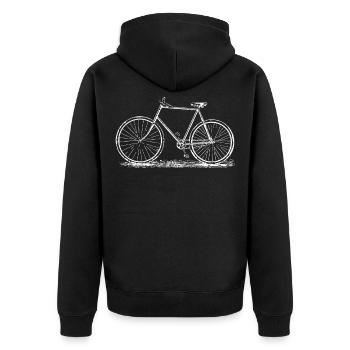 Amateur de vélo de vélo de vieille école de cru affligé - Veste à capuche bio Premium Unisexe - noir - Dos - Nico (187cm)