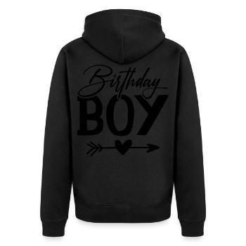 Birthday Birthday Boy - Unisex Premium Organic Zip Hoodie - black - Back - Nico (187cm)