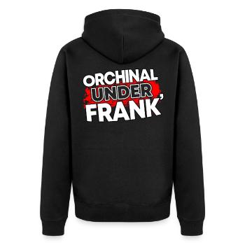 Unterfranken Franken Fränkisches Geschenk - Unisex Premium Bio Zip Hoodie - Schwarz - Hinten - Nico (187cm)
