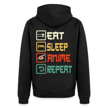 Anime - Unisex Premium Organic Zip Hoodie - black - Back - Nico (187cm)