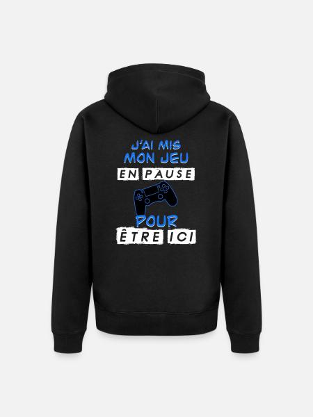 Jeu en pause - Veste à capuche bio Premium Unisexe - noir