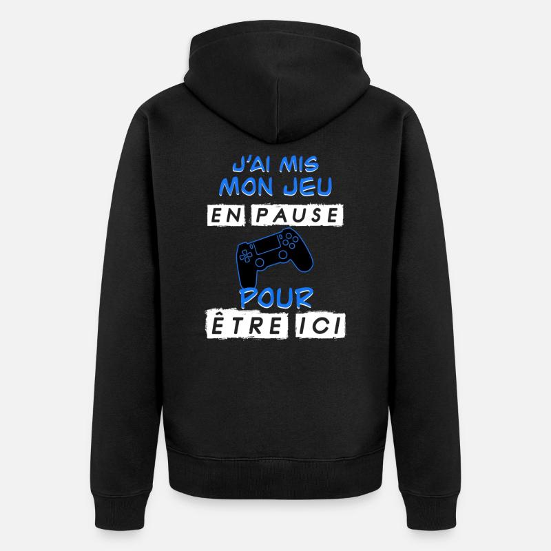 Jeu en pause - Veste à capuche bio Premium Unisexe - noir