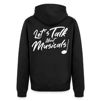 Lass uns über Musicals reden Festival Musical Fest - Unisex Premium Bio Zip Hoodie - Schwarz - Hinten - Nico (187cm)