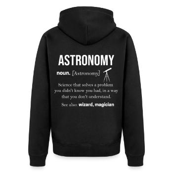 Astronomy Universe Space Galaxy Astrophysics - Unisex Premium Organic Zip Hoodie - black - Back - Nico (187cm)