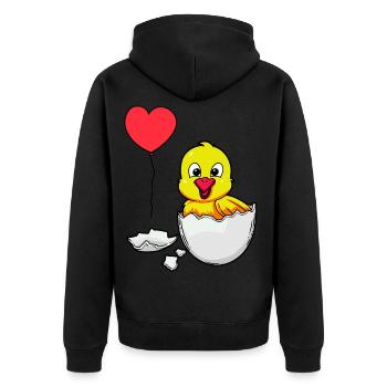 Coquille d’œuf Poussin Pâques Naissance Bébé Enfants Oeuf - Veste à capuche bio Premium Unisexe - noir - Dos - Nico (187cm)