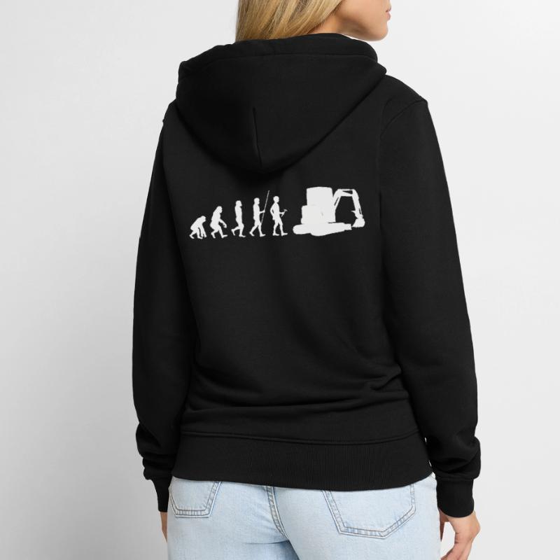 Excavator construction work Road construction dredging work Unisex Premium Organic Zip Hoodie