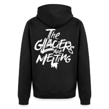 Die Gletscher Schmelzen Gletscherschmelze Retten - Unisex Premium Bio Zip Hoodie - Schwarz - Hinten - Nico (187cm)