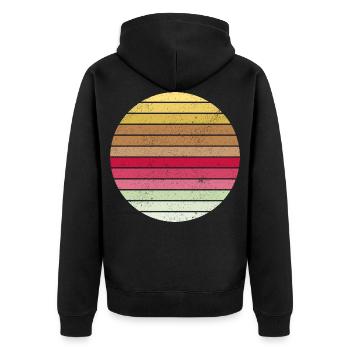 Kreis Vintage - Unisex Premium Bio Zip Hoodie - Schwarz - Hinten - Nico (187cm)