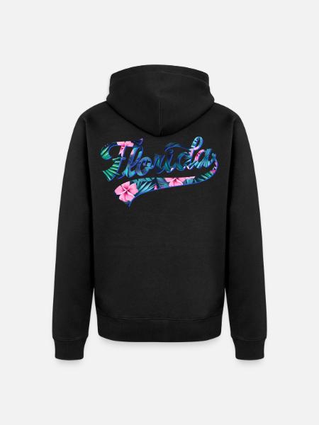 Florida Tropic Swoosh - Unisex Premium Organic Zip Hoodie - black