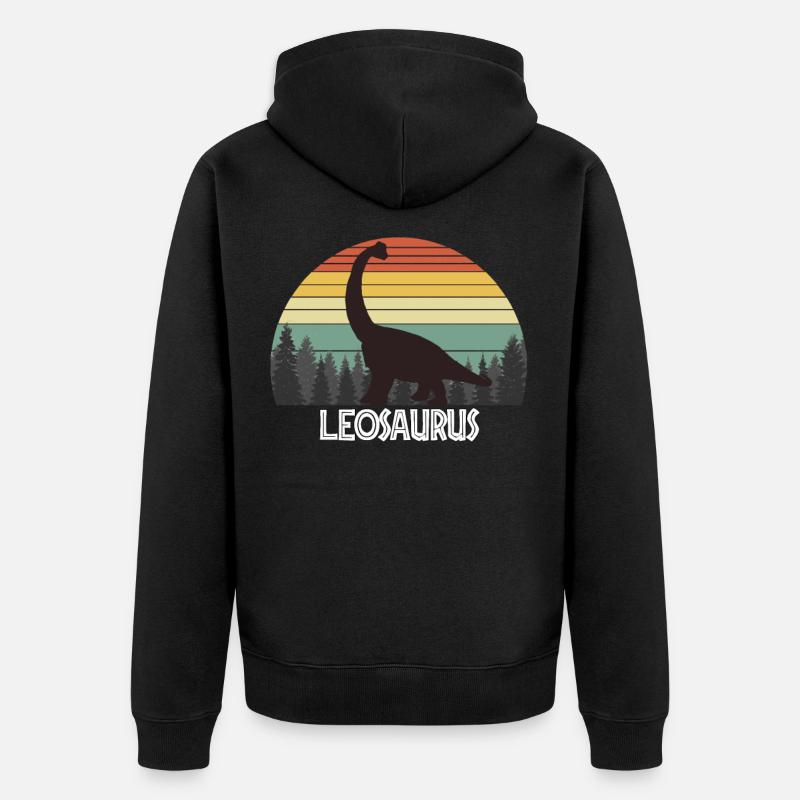LEOSAURUS LEO SAURUS LEO DINOSAUR - Veste à capuche bio Premium Unisexe - noir