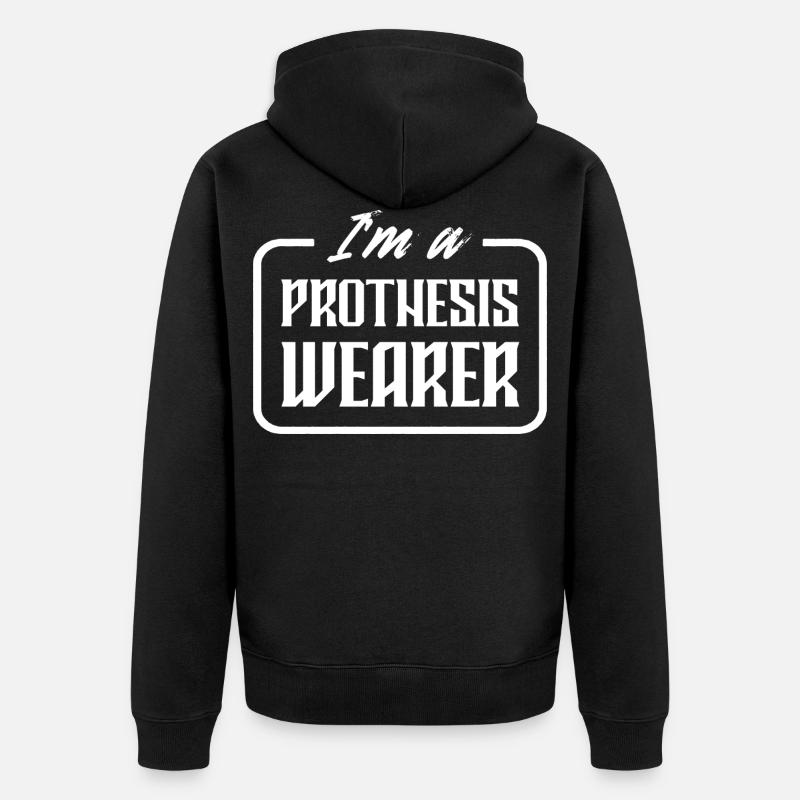 Prothesenträger Prothese Bionik Prothesen - Unisex Premium Bio Zip Hoodie - Schwarz
