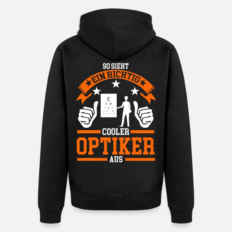 Optiker Brille Optik Geschenk - Unisex Premium Bio Zip Hoodie - Schwarz