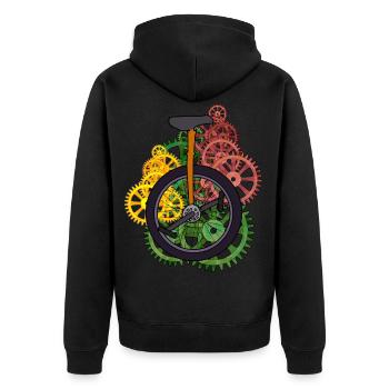 Machine Unicycle Technology Wheels Wheel Bicycle - Unisex Premium Organic Zip Hoodie - black - Back - Nico (187cm)