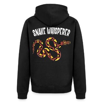 Schlangen Flüsterer Haustier Snake Reptil Geschenk - Unisex Premium Bio Zip Hoodie - Schwarz - Hinten - Nico (187cm)