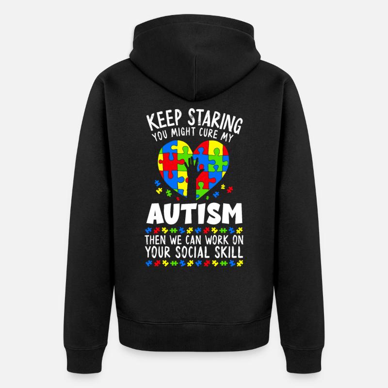 Autisme Conscience - Veste à capuche bio Premium Unisexe - noir