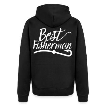 Pêche pêche meilleur pêche - Veste à capuche bio Premium Unisexe - noir - Dos - Nico (187cm)