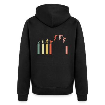 Parkour Freerunning Parcour Freerunner - Unisex Premium Organic Zip Hoodie - black - Back - Nico (187cm)