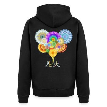 Hanabi 10 C - Unisex Premium Organic Zip Hoodie - black - Back - Nico (187cm)