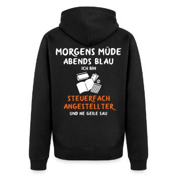 Steuerfachangestellter Steuerberater Steuer - Unisex Premium Bio Zip Hoodie - Schwarz - Hinten - Nico (187cm)
