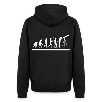 Astronomie - Unisex Premium Bio Zip Hoodie - Schwarz - Hinten - Nico (187cm)