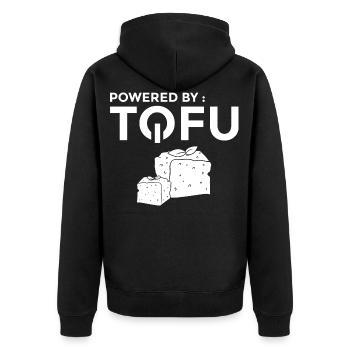 Tofu Soy Soy bean Vegan Vegan - Unisex Premium Organic Zip Hoodie - black - Back - Nico (187cm)