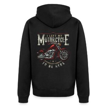 Moto biker - Veste à capuche bio Premium Unisexe - noir - Dos - Nico (187cm)
