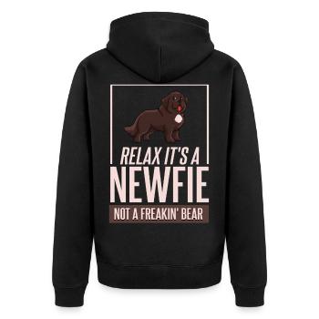Terre-Neuve Newfie chiot chiot propriétaire propriétaire - Veste à capuche bio Premium Unisexe - noir - Dos - Nico (187cm)