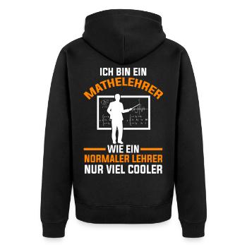 Mathelehrer Mathematik Lehrer Algebra - Unisex Premium Bio Zip Hoodie - Schwarz - Hinten - Nico (187cm)