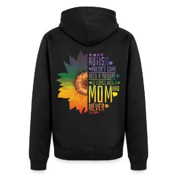 Autism Awareness - Unisex Premium Organic Zip Hoodie - black - Back - Nico (187cm)