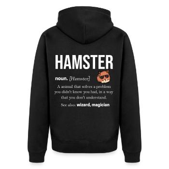 Hamster Nagetier Pelzig Guinea Tierchen Haustier - Unisex Premium Bio Zip Hoodie - Schwarz - Hinten - Nico (187cm)