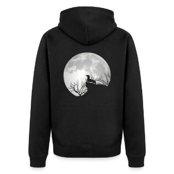 Teckel blaireau chien de la pleine lune - Veste à capuche bio Premium Unisexe - noir - Dos - Nico (187cm)