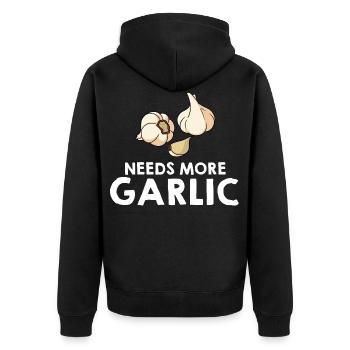 Knoblauch Knoblauchzehe Knolle Gewürz Lustig - Unisex Premium Bio Zip Hoodie - Schwarz - Hinten - Nico (187cm)